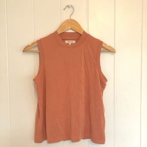 Madewell Sandwashed Mockneck Tank - Clay